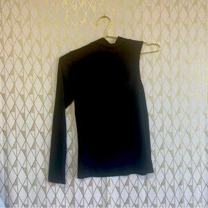 Satin & heart one shoulder long sleeve blouse